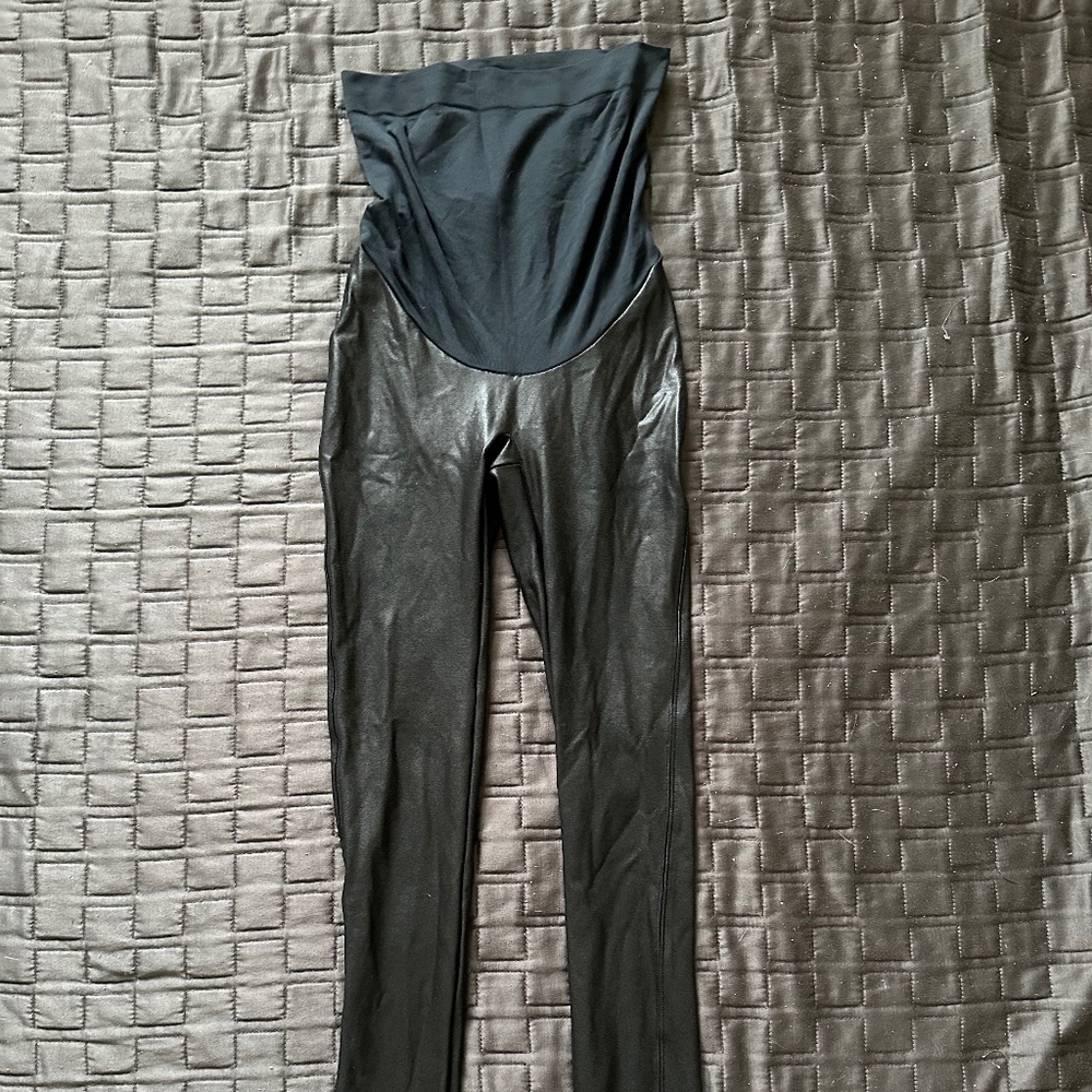 Spanx Mama Faux Leather Leggings Maternity